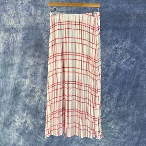 NWT J.Crew Plaid Drapey Georgette Pleated Maxi Skirt Sz 2